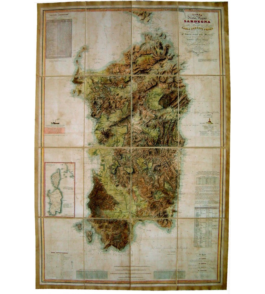 Carta dell'Isola e Regno di Sardegna 1845