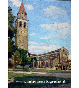 Lazzaro Pasini, Aquileia, 1929, olio su tavola, 60x45 cm