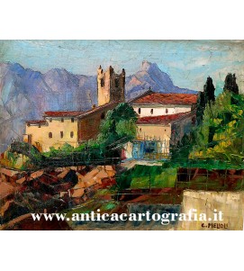 C. Melioli, Paesaggio a Serravezza, 1967-68, olio su tela